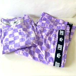 Juicy couture purple checkered squares, size 1X, new, Long sleeve top & pants!